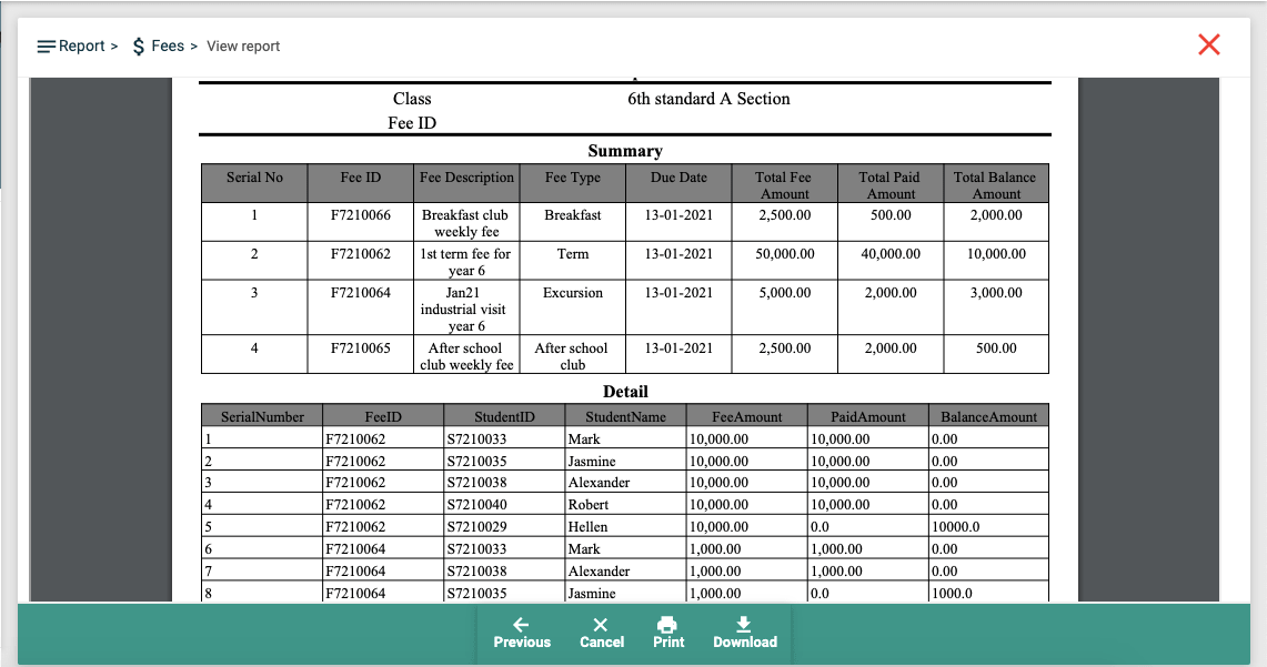 How to Create Fee Report?-General details image