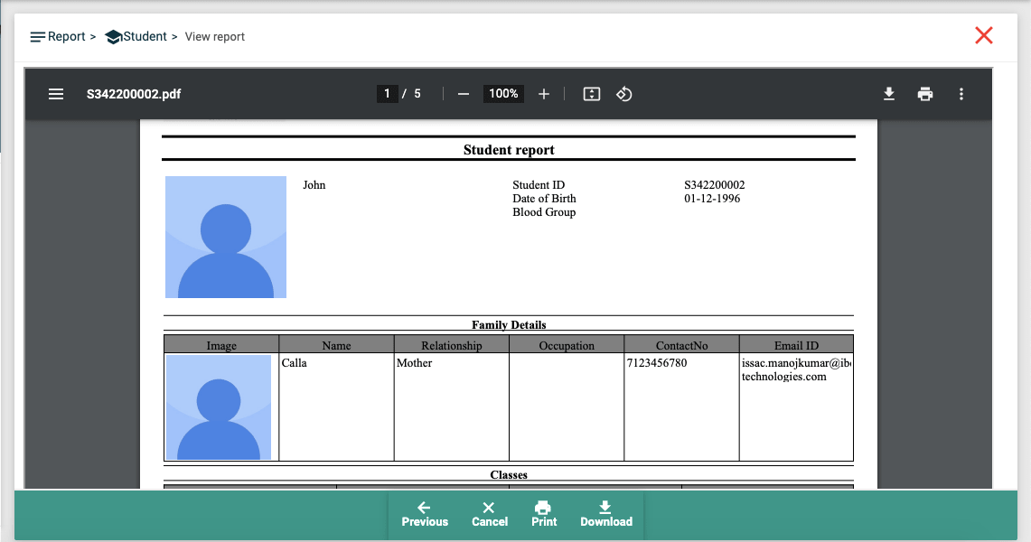 How to take Student Report?-Family  details Image