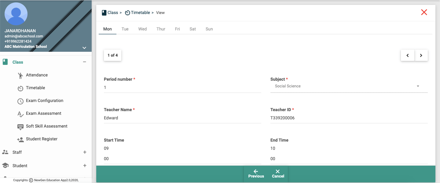 How to Create TimeTable?-TimeTable Details Image