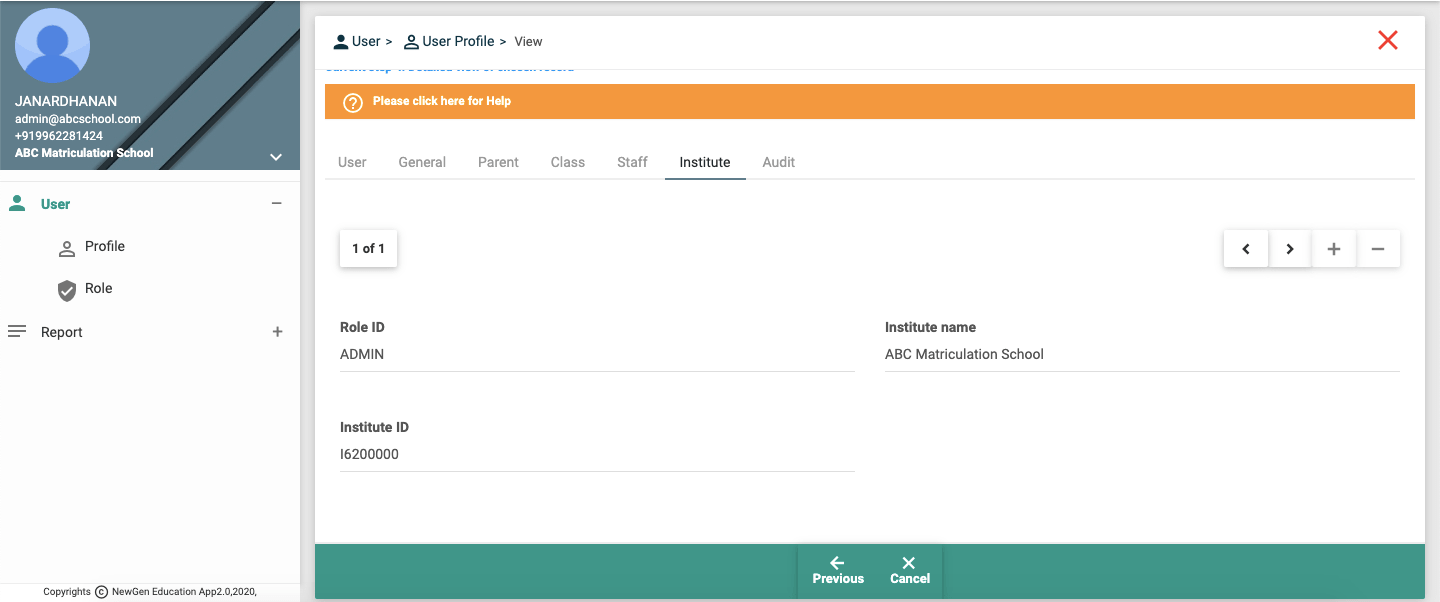 How to Create User Profile?-Institute Details Image